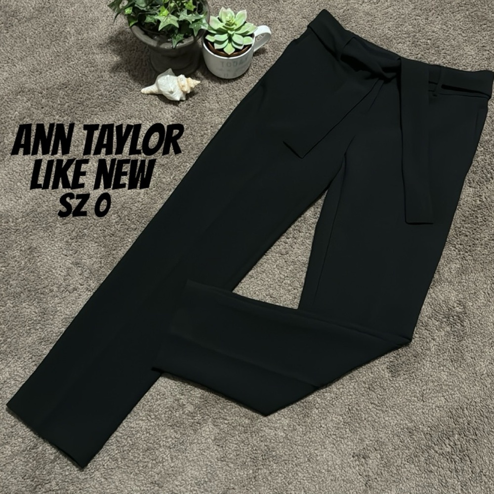 Like New-Ann Taylor Dress Pants-Sz 0-Black-Poly Blend